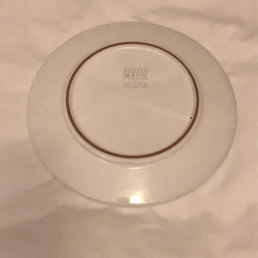 Pottery Barn Yellow and Pink Floral Dinner Plate